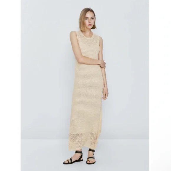 ★ Massimo Dutti★ 100% Cotton Crochet Midi Dress 066405858 Massimo Dutti | Dresses | Massimo Dutti Crochet Long Dress